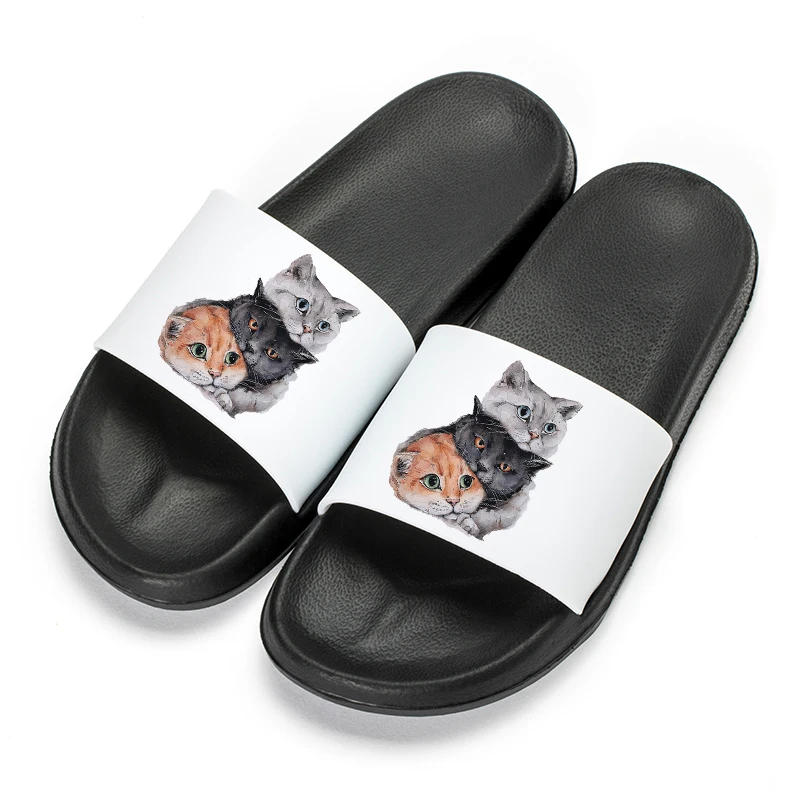 

Summer Women Slippers Summer Slides Cats Lovely Cartoon Shoes Outdoor Lady Slides Soft Thick Soled Non-slip Indoor Home Slipper