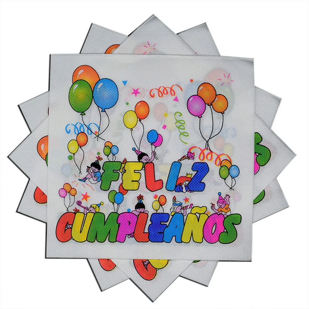 

Color-printed Napkins New Birthday Series Baby Birthday Baby Shower Lovely Party Folding Paper Towel Decoration Party Decor