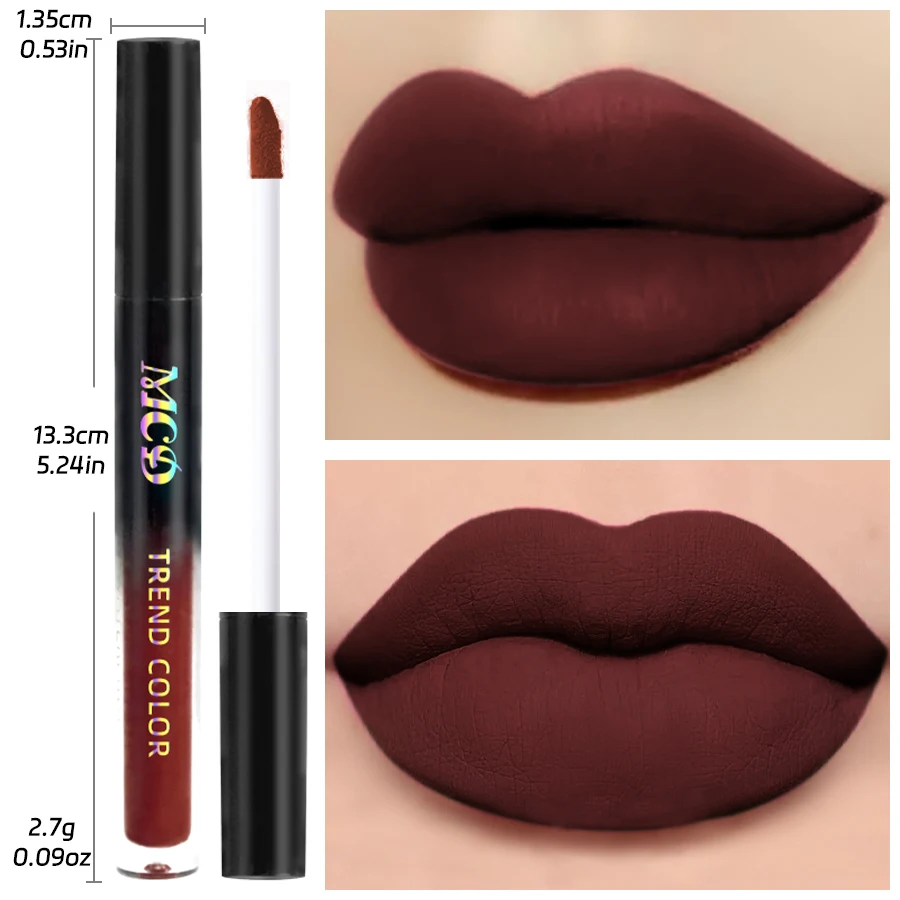 1 шт. водостойкая матовая бархатная глазурованная косметика