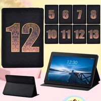 dust proof flip tablet case for lenovo smart tab m10 fhdtab m10e10 10 1 lucky number series shell pu leather stand cover