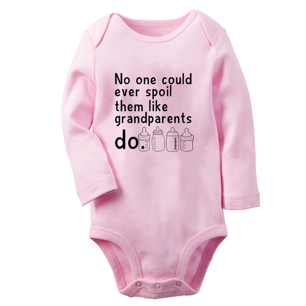 

No One Could Ever Spoil Them Like Grandparents do Cute Baby Rompers Boys Girls Print Bodysuit Long Sleeves Jumpsuit Kids Clothes