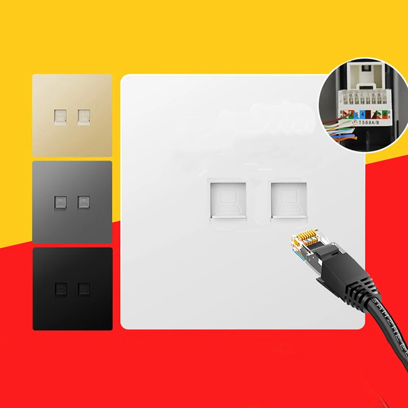 

86 Type Computer Socket Panel CAT5E CAT6 Network Module RJ45 Interface Outlet