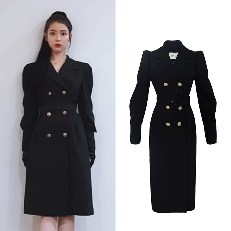 

Women Blazer Dress Double Breasted Long Coat Female Suit Jacket Full Sleeve Outwear Blaser Femme 2022 Korean Fashion IU Jacket