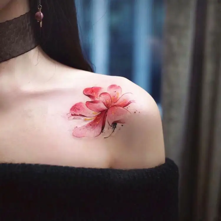 2022 New Beautiful INS Style Tattoo Sticker for Men Women Sexy Shoulder Collarbone Other Shore Flower Fake Tattoo for Women