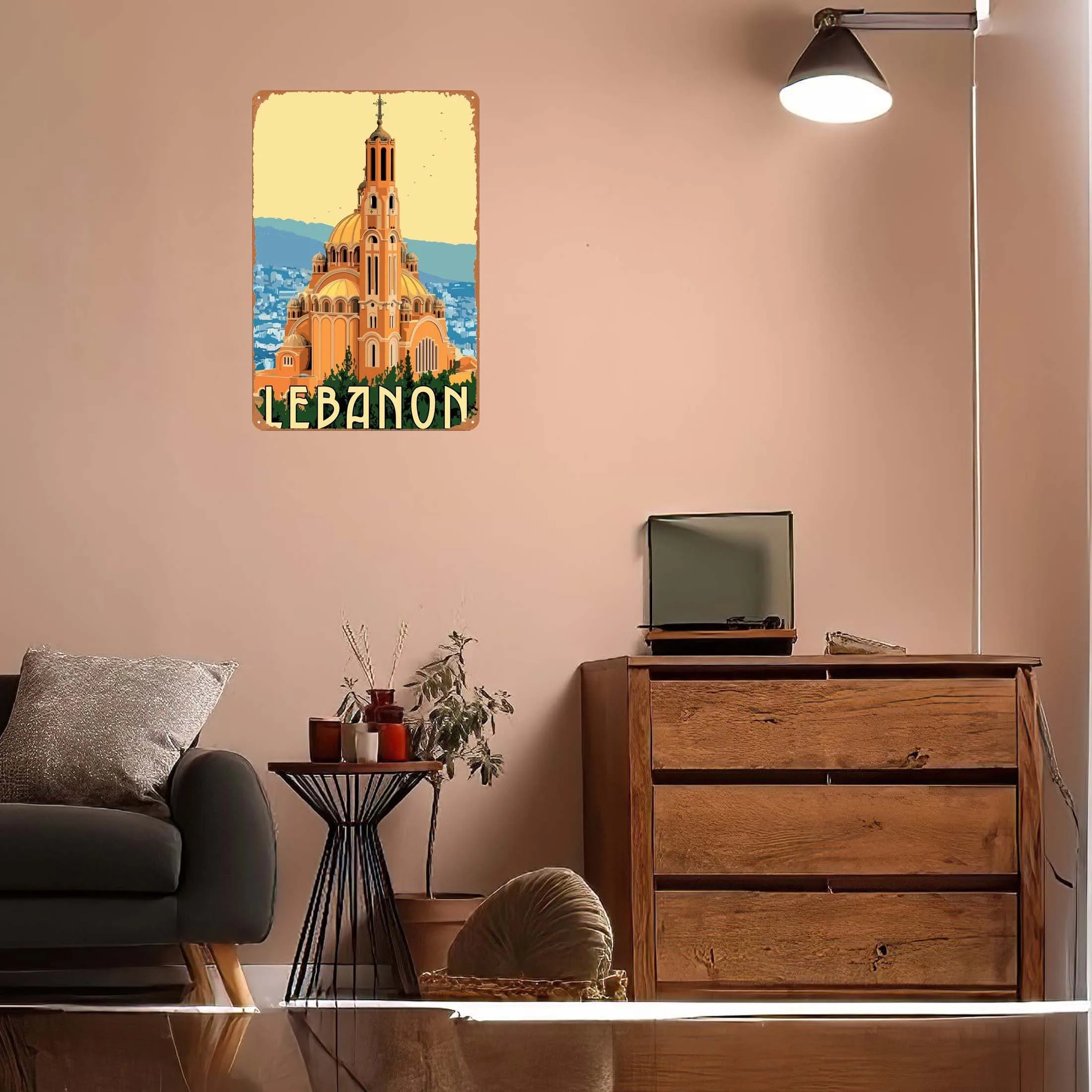 Дорожный в Ливан металлический знак плакат кофе бар винтажный жестяной для стены