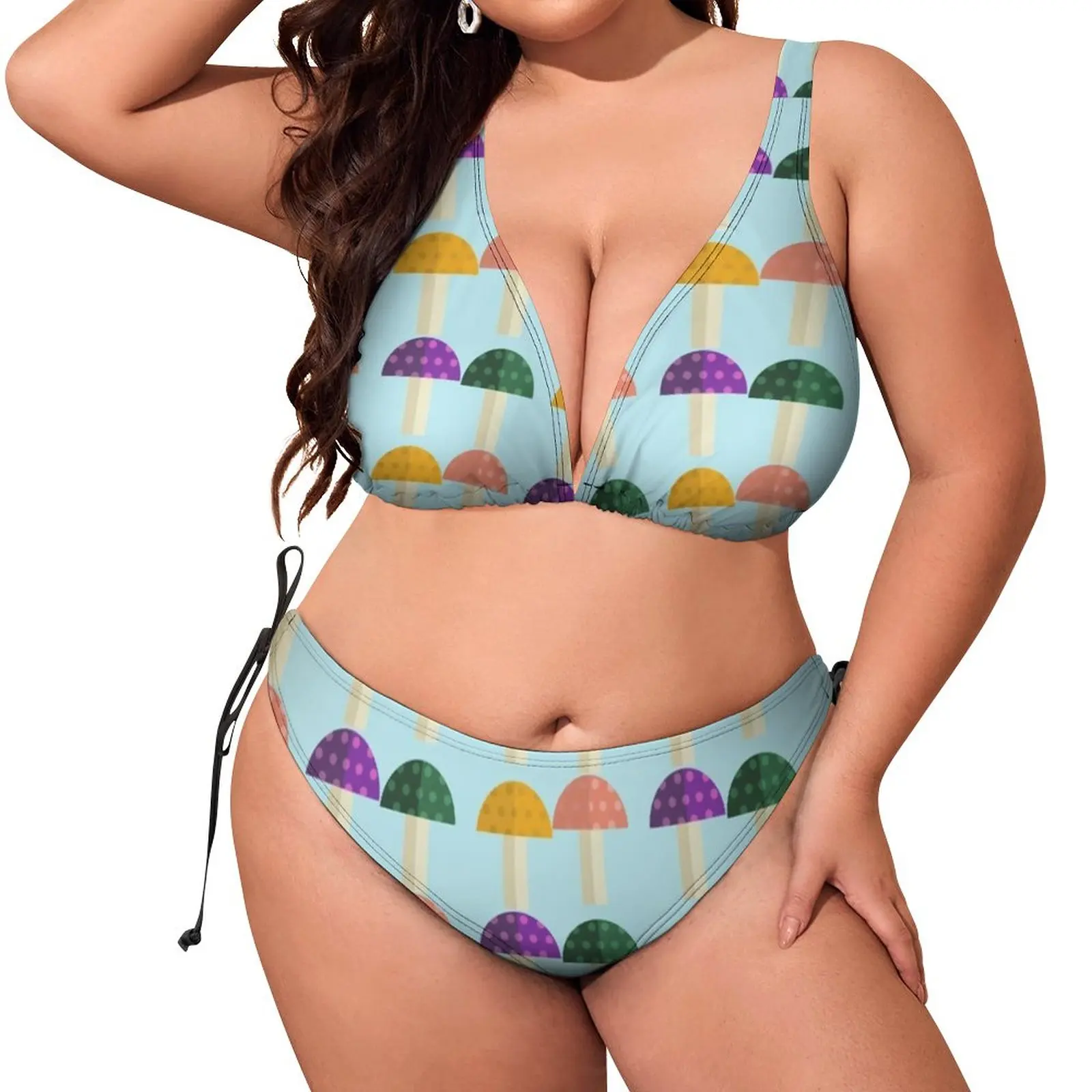 

Купальник-бикини с V-образным вырезом, большого размера