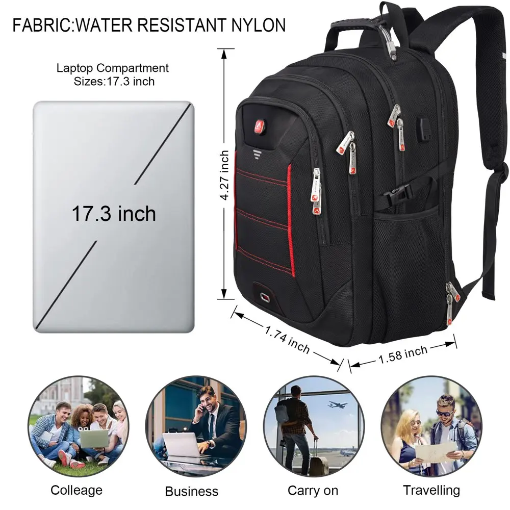 Extra Large 55L Travel Backpack for Men Women, 17.3 inch RIFD Safe Carry on Bag, TSA Friendly Business Computer Backpack with US