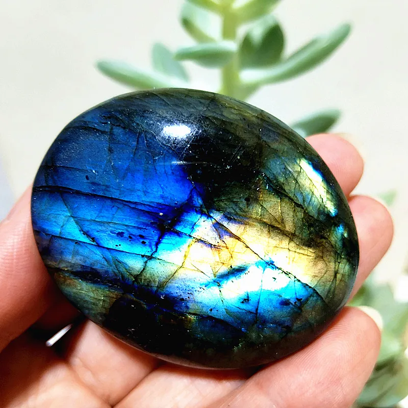 

Лабрадорит синий желтый кристалл EBET