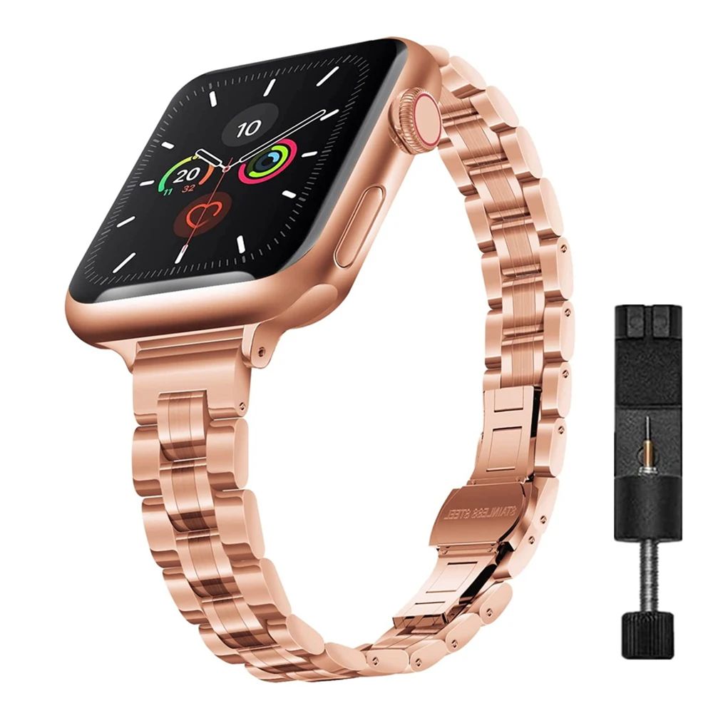 

Women Metal Strap for Apple Watch Band 41mm 45mm 40mm 44mm 38mm 42mm Slim Thin Stainless Steel Bracelet for iWatch 7 6 5 4 3 SE