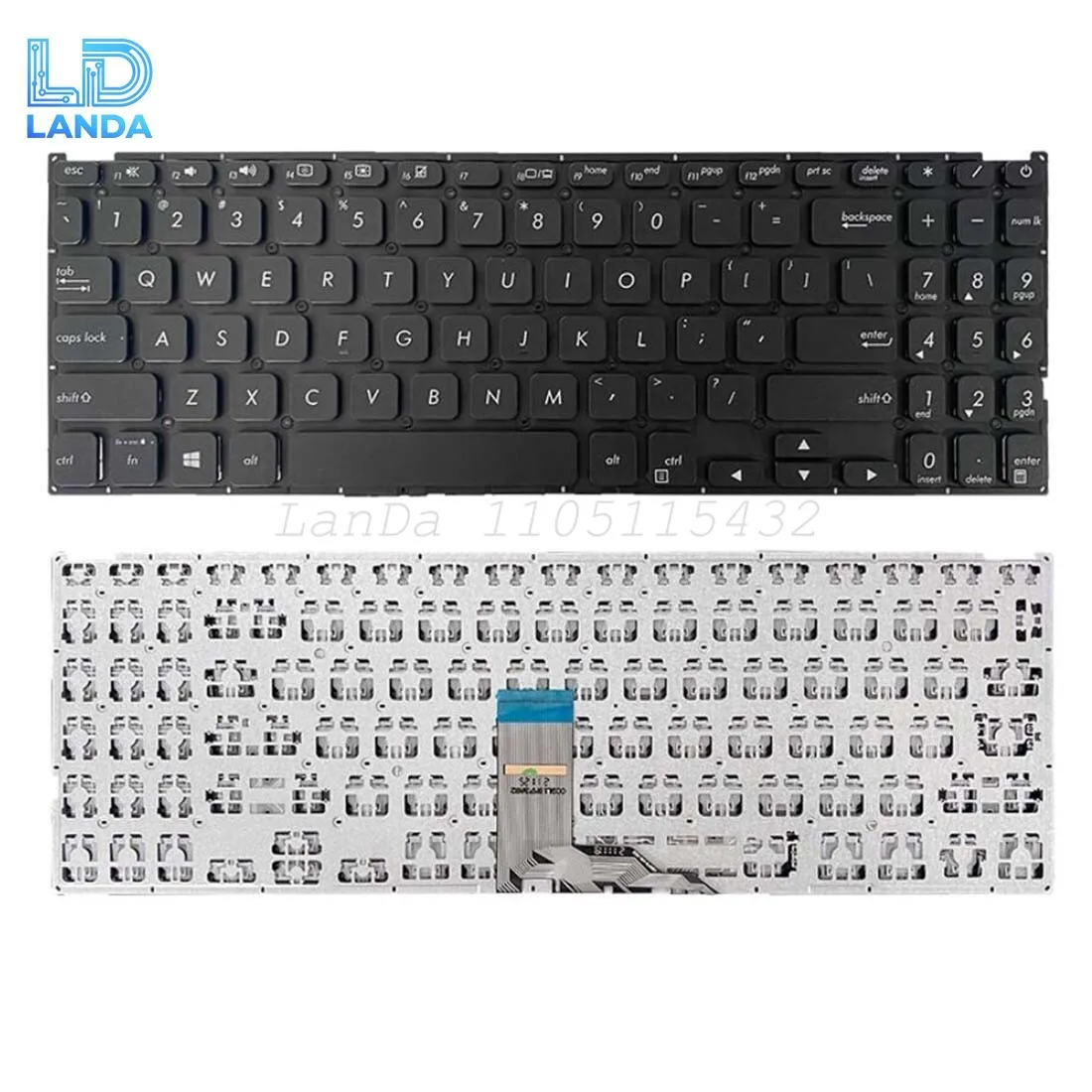 Фото Клавиатура для ASUS F512 F512D F512DA F512F F512FA F512U Черный Серый Серебристый США №2