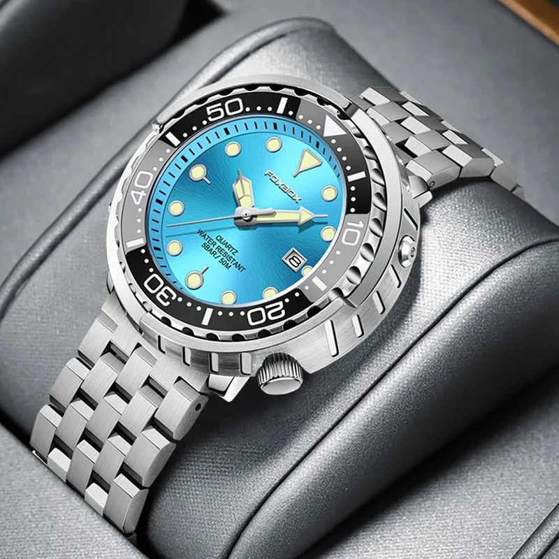 

Мужские автоматические механические часы из американской нержавеющей стали с защитой от царапин, водонепроницаемые часы для дайвинга, деловые часы для отдыха