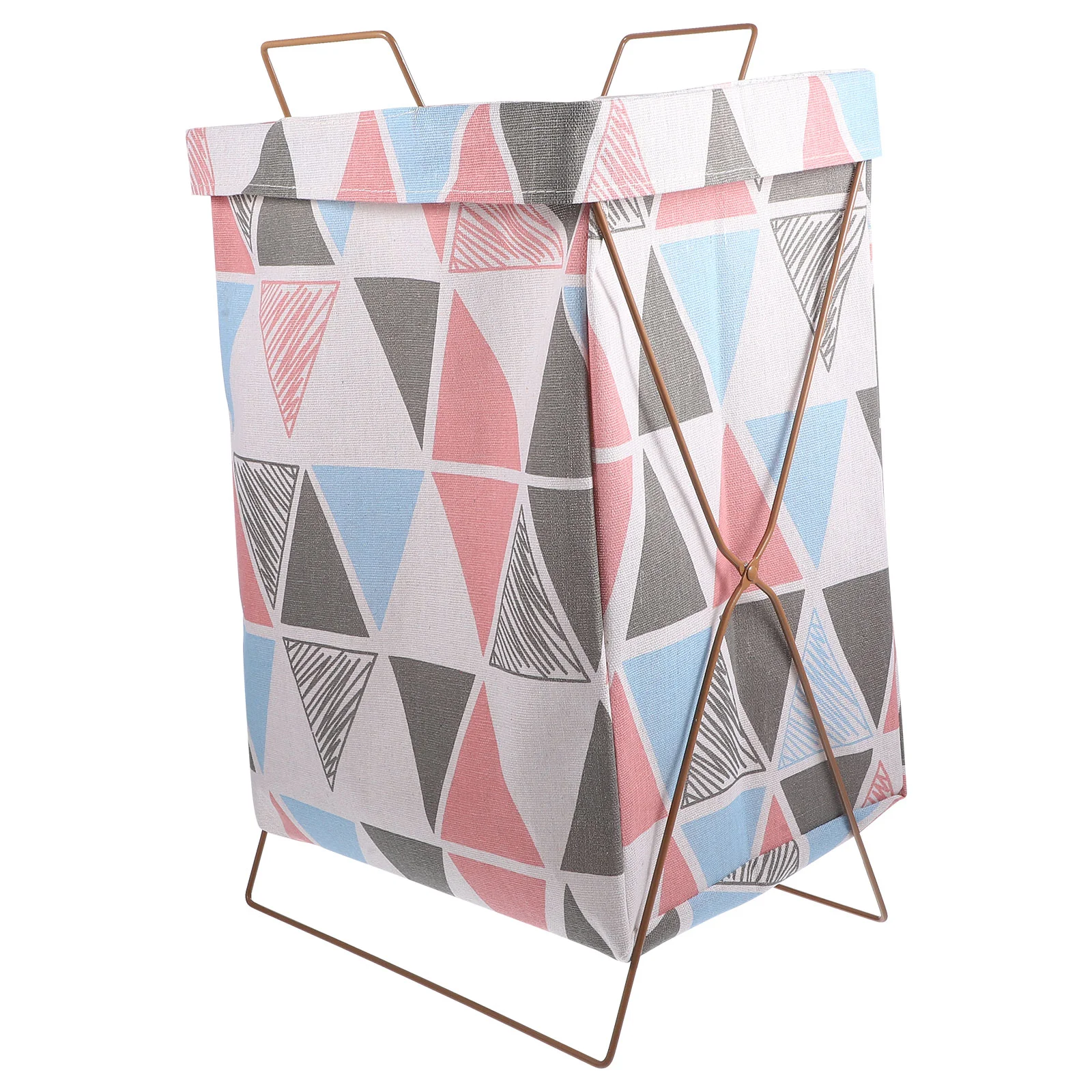 

Folding Laundry Basket Foldable Bag Iron Frame Clothes Storage Baskets Household Large