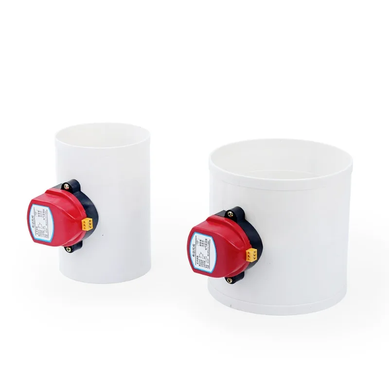

220V 24V 12V PVC Plastic Electric Damper Check Valve 75/110/160/200mm Air Volume Vent Controller For Ventilation Pipe
