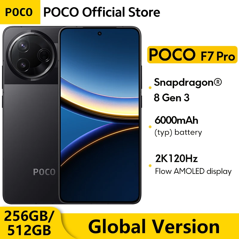 Фото Глобальная версия смартфона POCO F7 Pro 5G 256 ГБ 512 ГБ флагманский Snapdragon ®   AMOLED-дисплей 8 поколений, 120 Гц, 2K, 90 Вт, 50 МП, камера №1