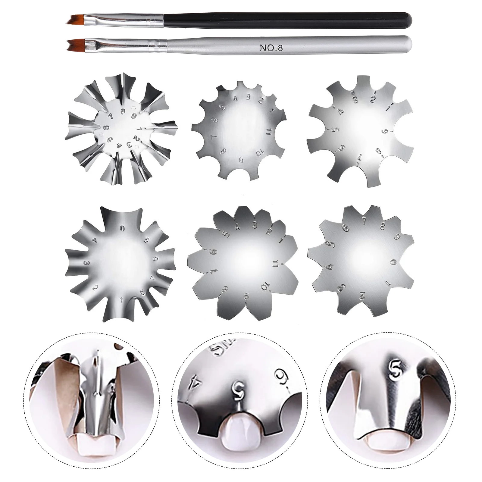

Nail Manicure French Templatesart Plate Stainless Steel Diy Trimmer Module Makingclipper Tool Template Stencil Molding Smile