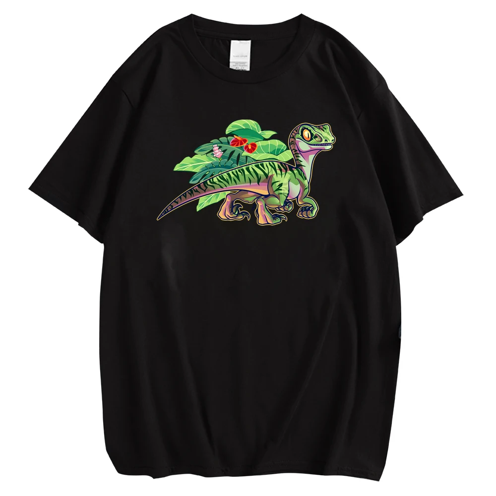 

CLOOCL Cartoon Movie T-shirt Jurassic Dinosaur plant Printed T-shirts 100% Cotton Tees Harajuku Streetwear Unisex Tops