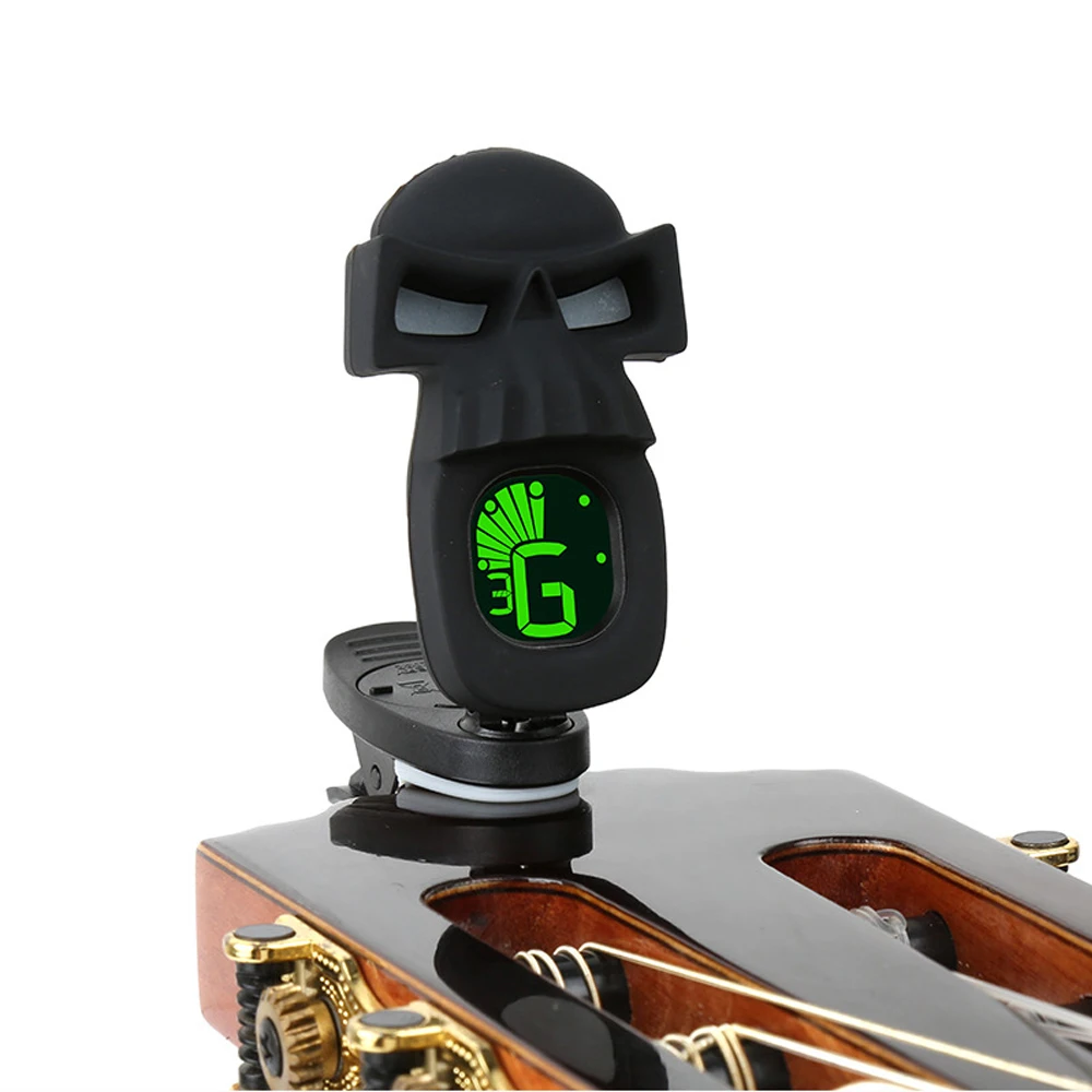 Мультяшный череп тюнер для бас-гитары Twelve Средний ритм скрипка гитара бас