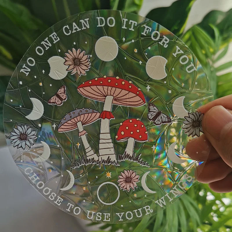 Self Adhesive PVC Solar Catcher Sticker 3D Ecology Rainbow Effect Window Film for Home Static Cling Stained Glass Window Sticker