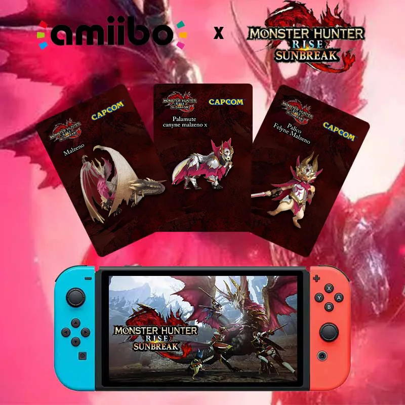 

New Monster Hunter Rise Dawn Amiibo Cards Switch Online NFC Applicable Palamute Malzeno Sunbreak Rfid Collect Game Linkage Card