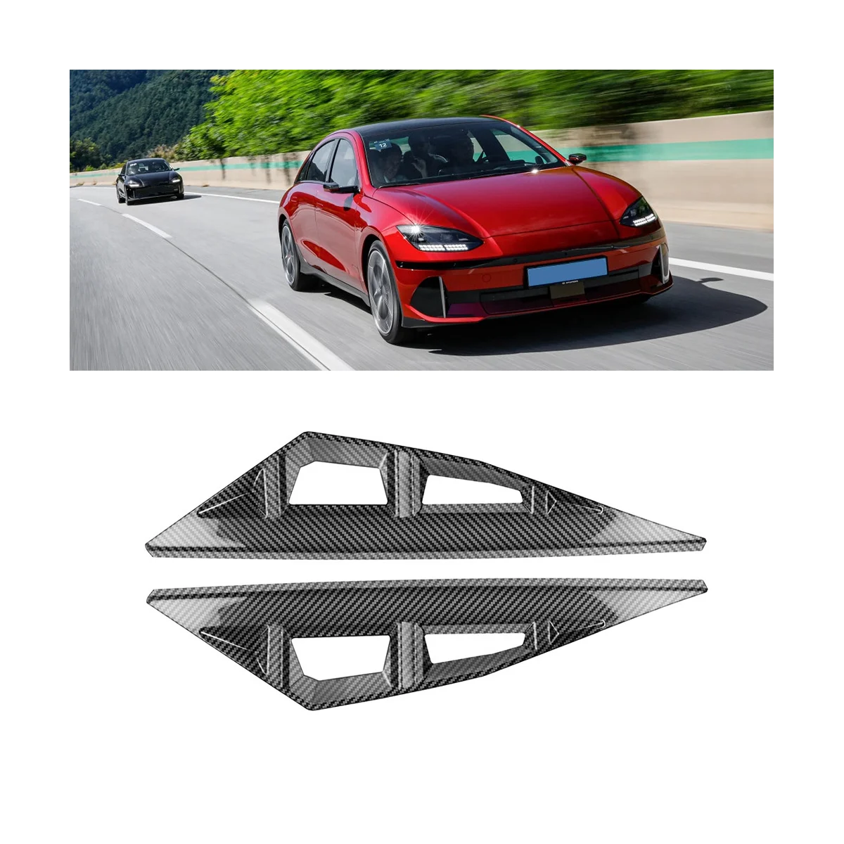 Стильная передняя противотуманная фонарь из углеродного волокна полоса для