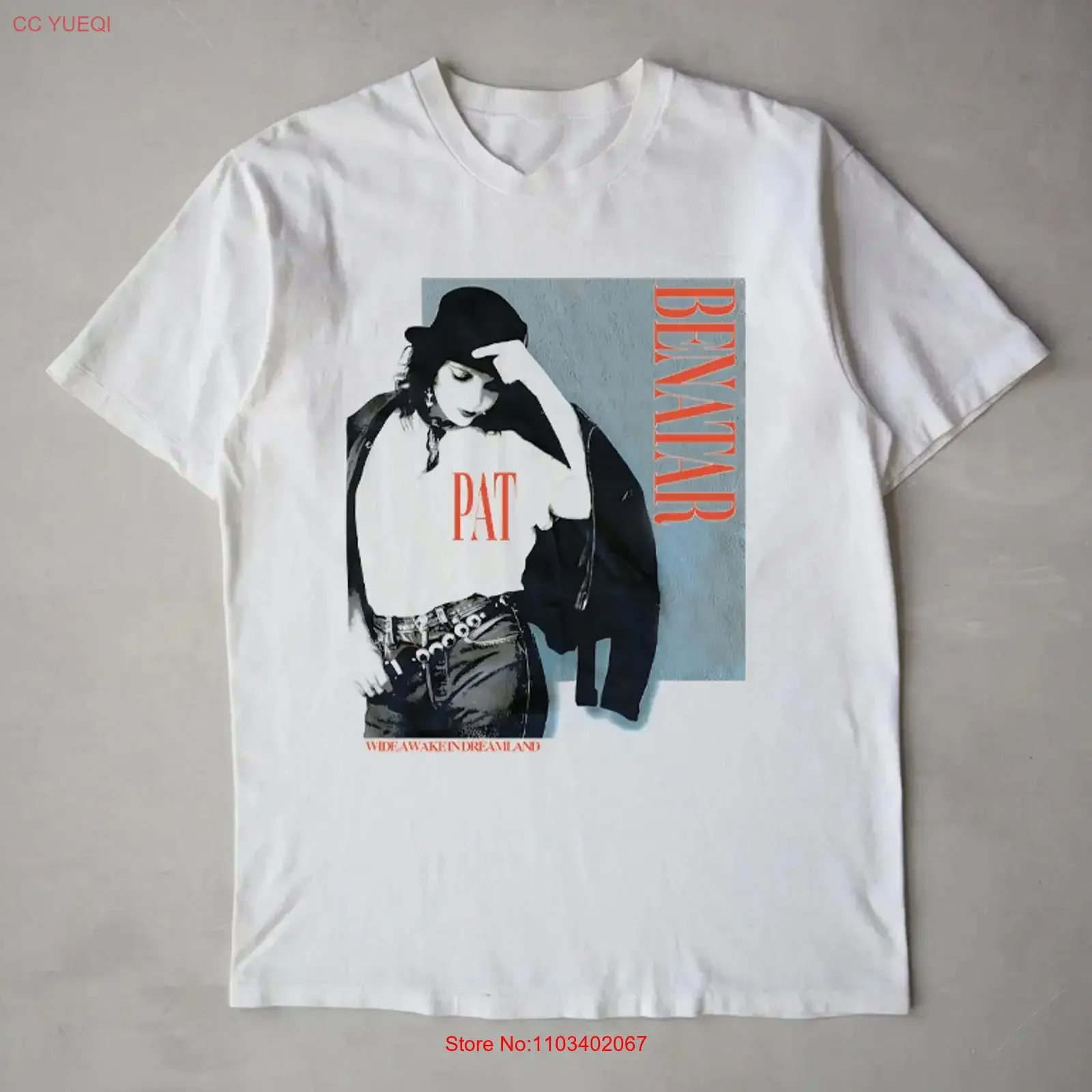 Фото Винтажная футболка Pat Benatar Wide Awake In Dream Land, концертная, размеры S-5XL, SG602, винтажная, с эффектом потертости, уличный стиль, повседневная, удобная. №1