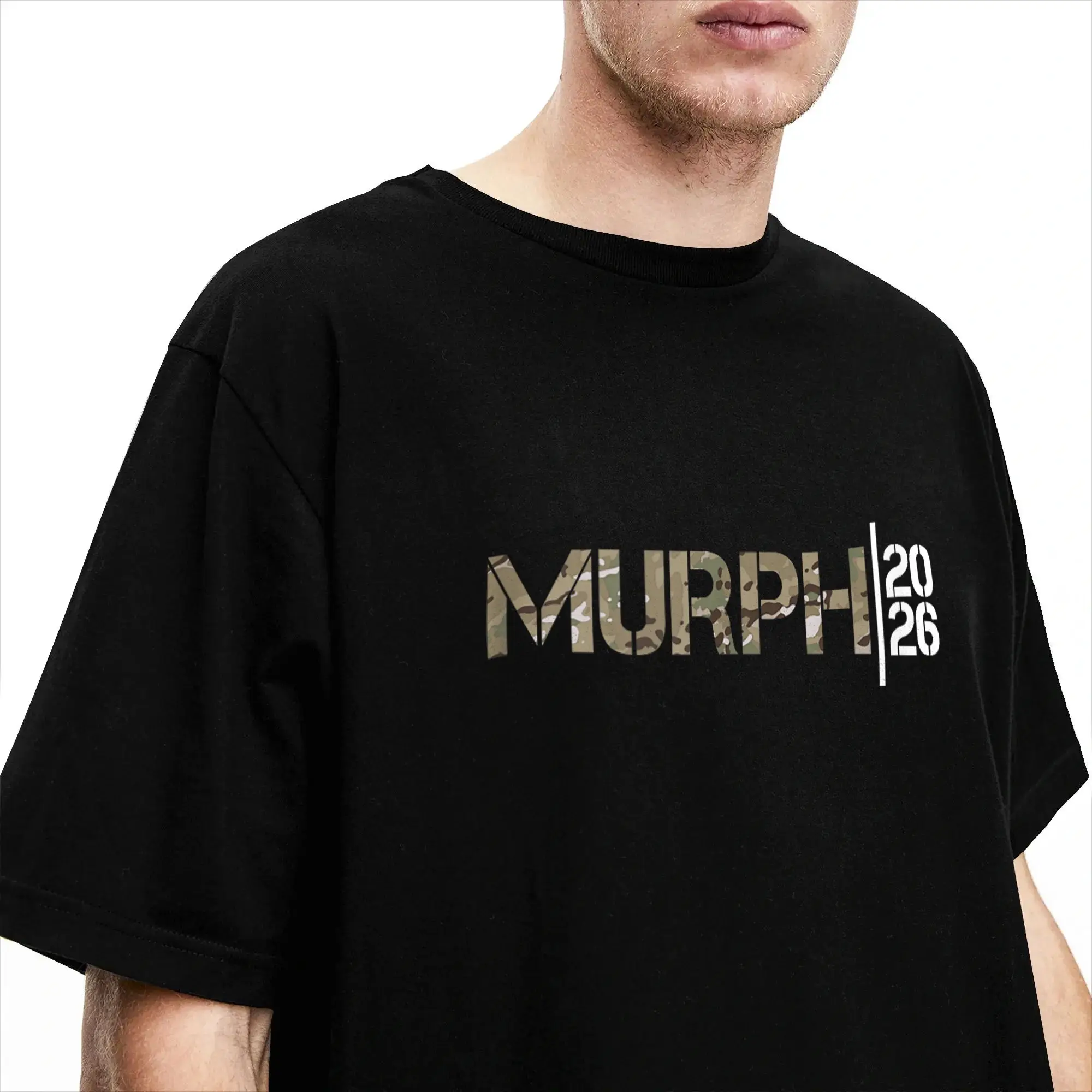 Фото Винтажная футболка Summer Murph 2026 с камуфляжным принтом, 100% хлопок, для мужчин, в стиле Y2K, повседневная, недорогая, с коротким рукавом №3