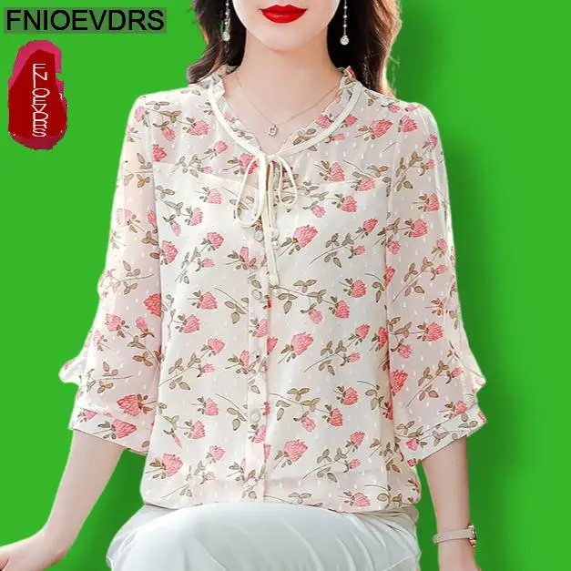 Женская блузка FNIOEVDRS розового цвета из ацетата и полиэстера