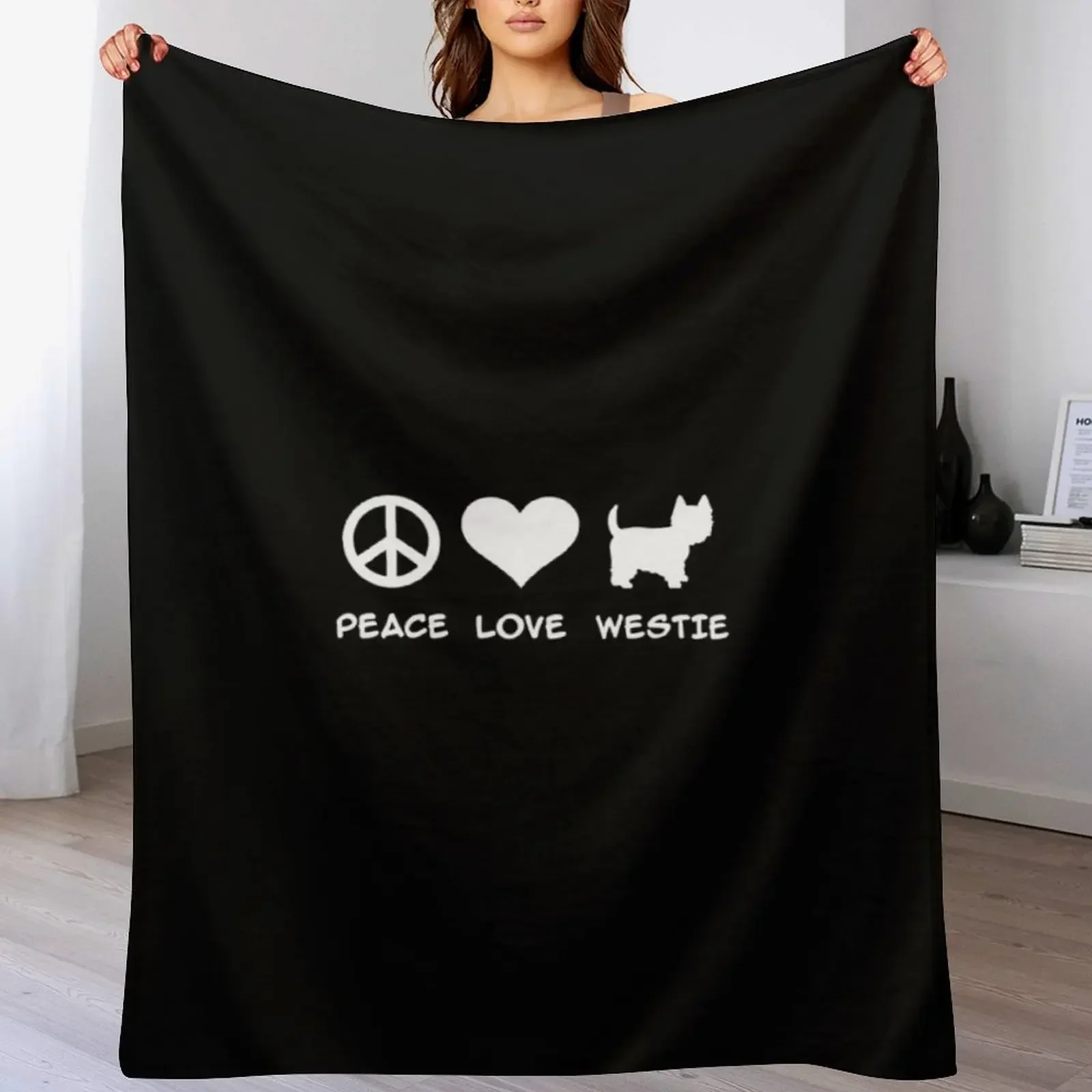Одеяло Peace Love Westie для малышей декоративное одеяло забавный подарок теплые зимние
