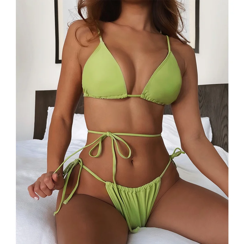 

Купальник-бикини с эффектом пуш-ап, на шнуровке