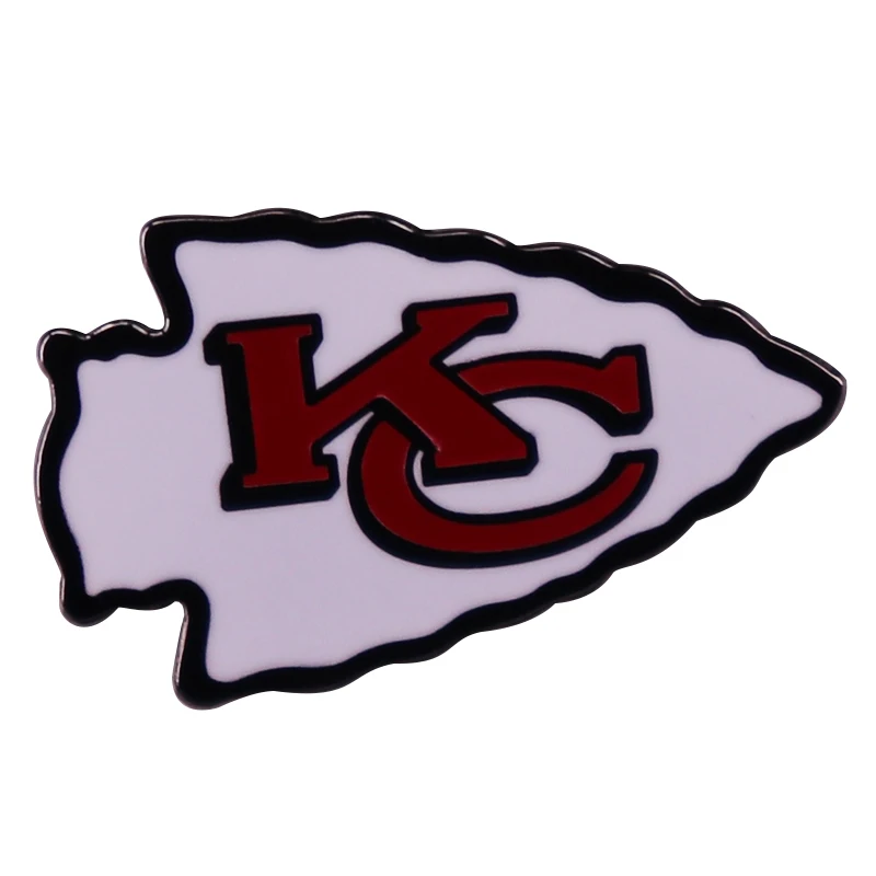 

KC Football Team Logo Hard Enamel Pin Kansas X City Brooch Badge Clothes Hat Backpack Decoration Jewelry Accessories