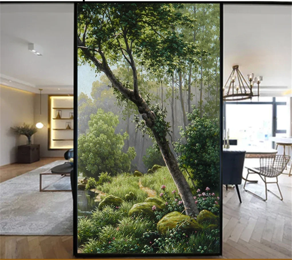 

Статичные наклейки для окон LXDWEI зелёные растения ПВХ