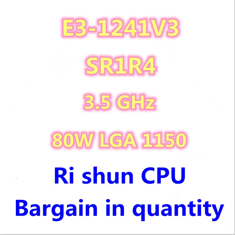 

E3-1241 v3 E3 1241v3 E3 1241 v3 SR1R4 3,5 ГГц четырехъядерный восьмипоточный процессор 80 Вт LGA 1150