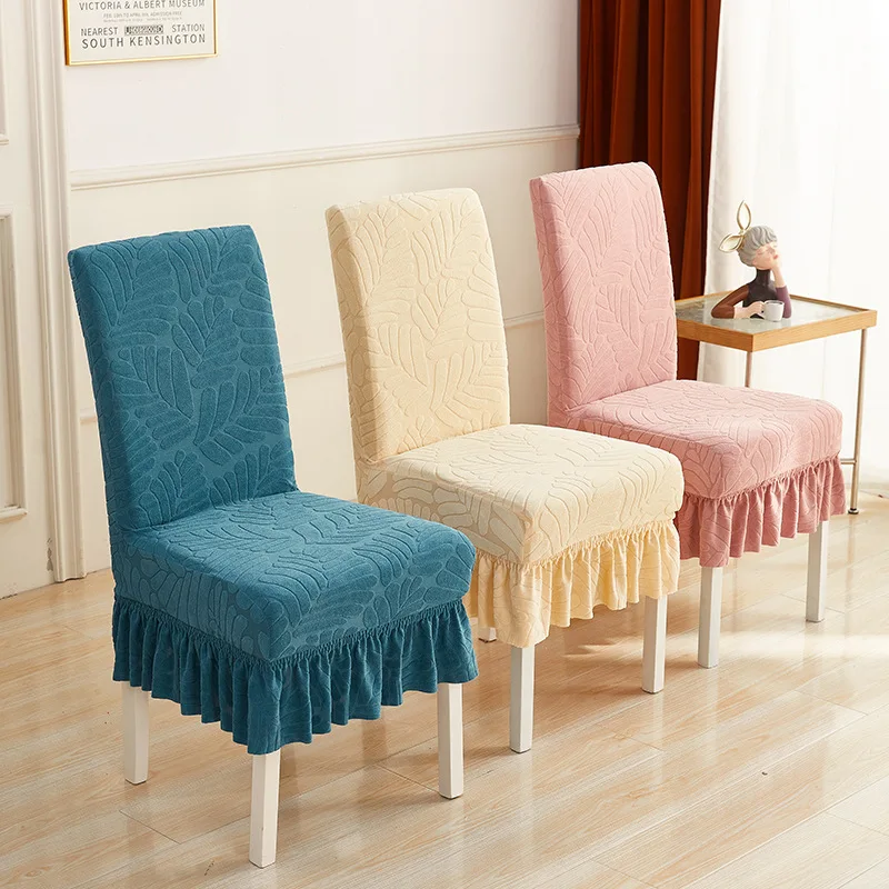 

Stretch Jacquard Chair Covers Dining Room Elastic Slipcover for Chairs Kitchen Spandex Case Living Room Office Home Decoration