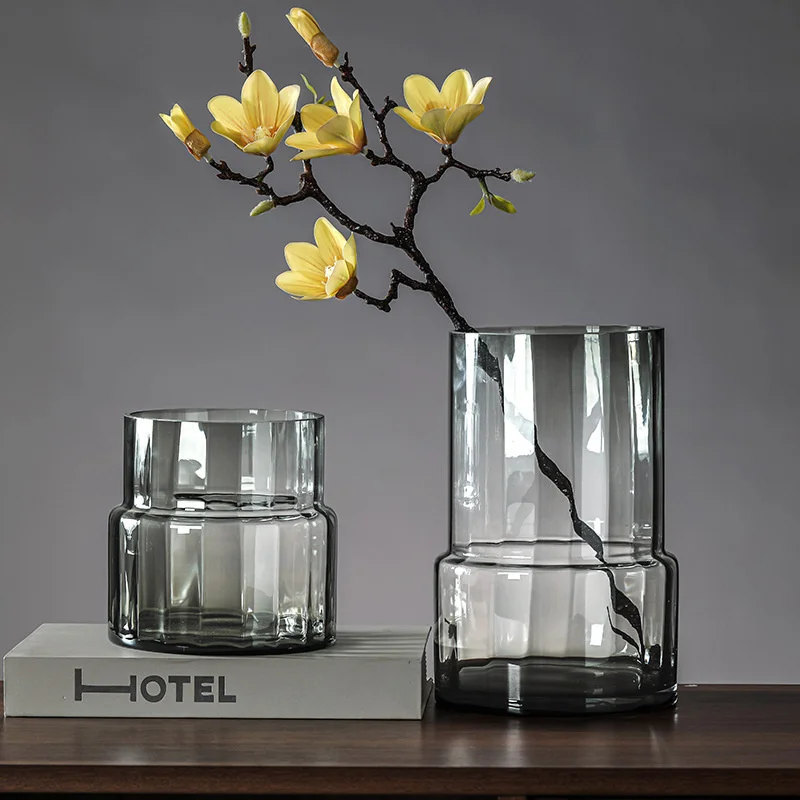 

American light luxury Vase Decoration living room flower arrangement dining table decoration transparent glass color Hydroponics