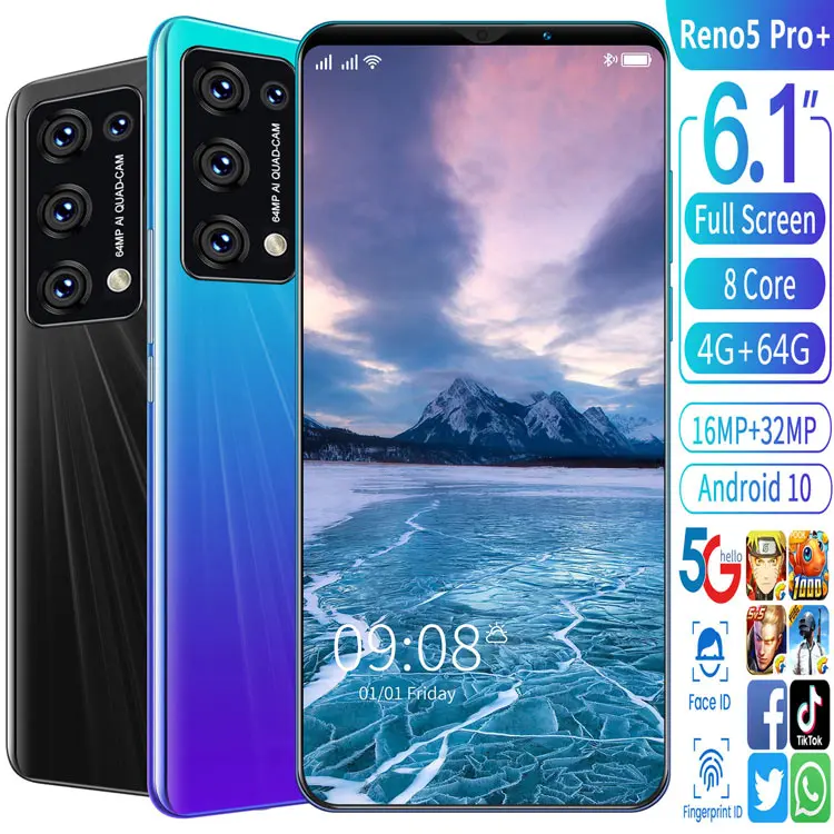 

Смартфон Reno5 Pro, 6,1 дюйма, 12 + 256 ГБ, процессор MT6889, 16 + 32 Мп, Android
