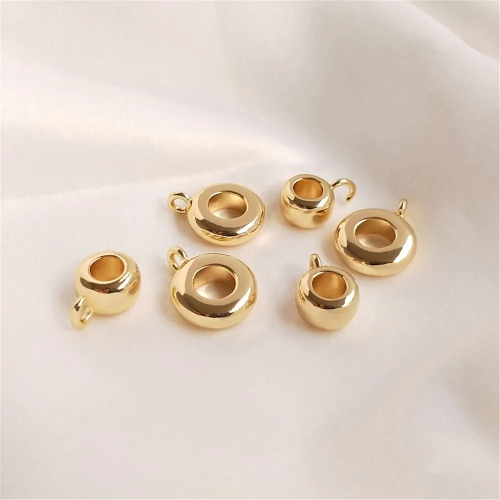 

14K Gold Filled Plated Copper plated real gold separator bead wheel open ring hanging ring DIY bracelet hand string accessories