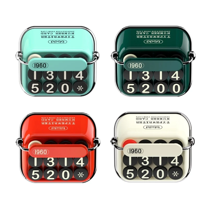 

M76E Car Interior Accessories Retro Typewriter Temporary Parking Card Auto License Stop Sign Telephone Number Plate