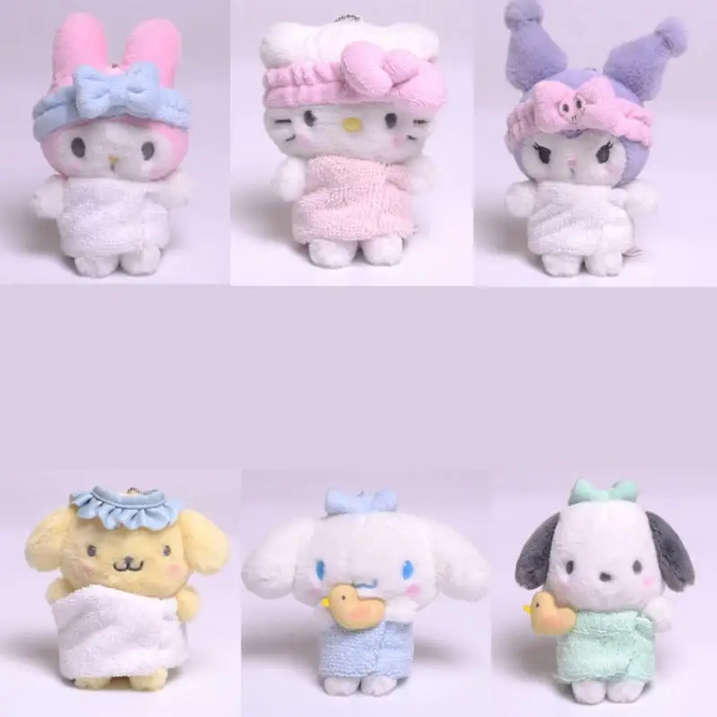 

Sanrio Kawaii Hot Spring Series Cartoon Pendant Japanese Kuromi My Melody Cinnamoroll Pachacco Pom Pom Purin Cute Plush Toy Doll