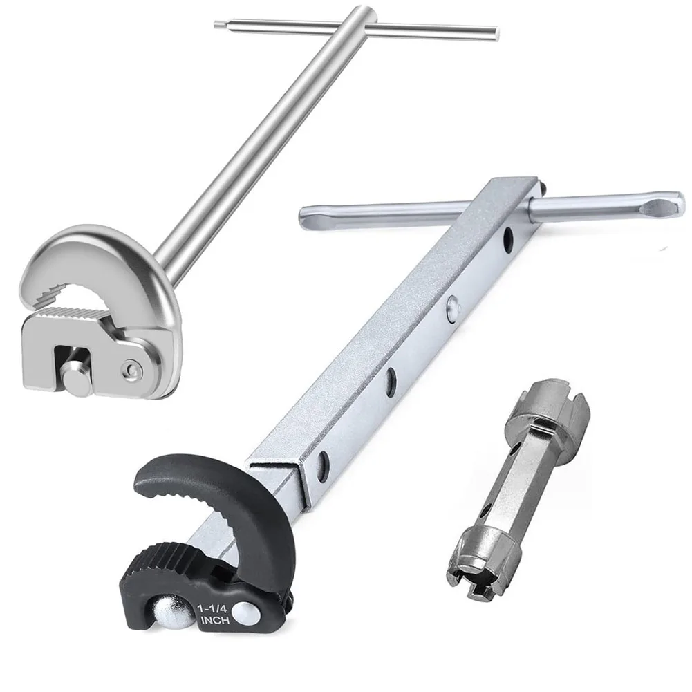 

Телескопический ключ для раковины, регулируемая губка от 3/8 до 1-1/4, выдвижная ручка, многофункциональный гаечный ключ для ванной, ручные инструменты