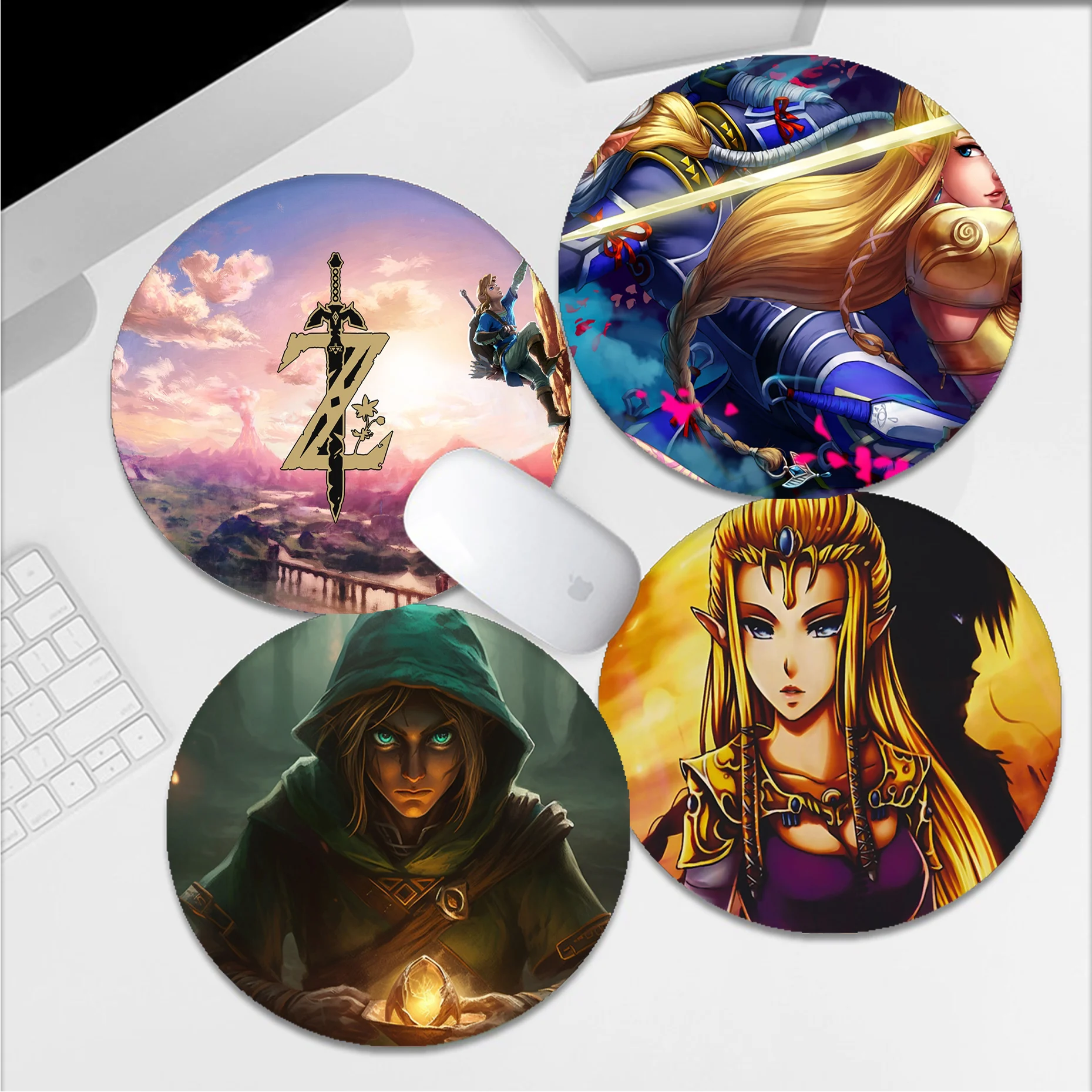 

MINISO Game L-Legend Of Z-Zelda 20x20cm Round Desktop Desk Mat Kawaii Gaming Accessories Students Writing Pad Mouse Pad For PC