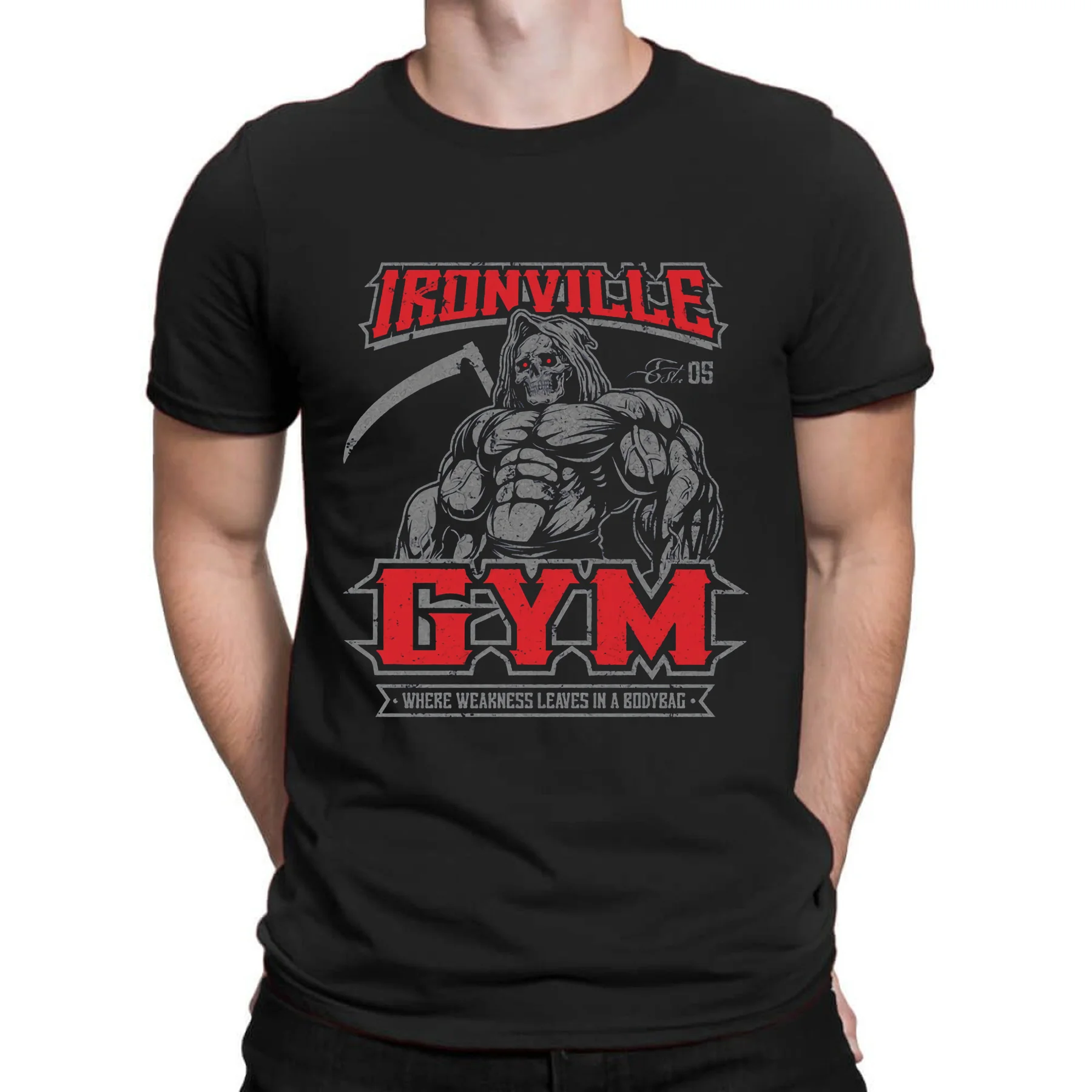 

Amazing Tees Male T Shirt Casual Oversized Ironville Gym Reaper Crossfit Essential T-shirt Men T-shirts Graphic Streetwear S-3XL