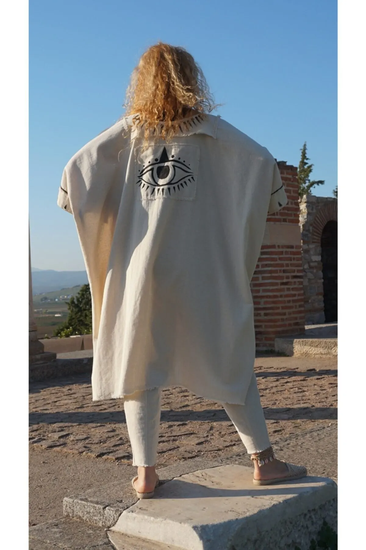 

Women's Kimono Ethnic pattern Cream Caftan Kimono Fashion Bathrobe For Ladies