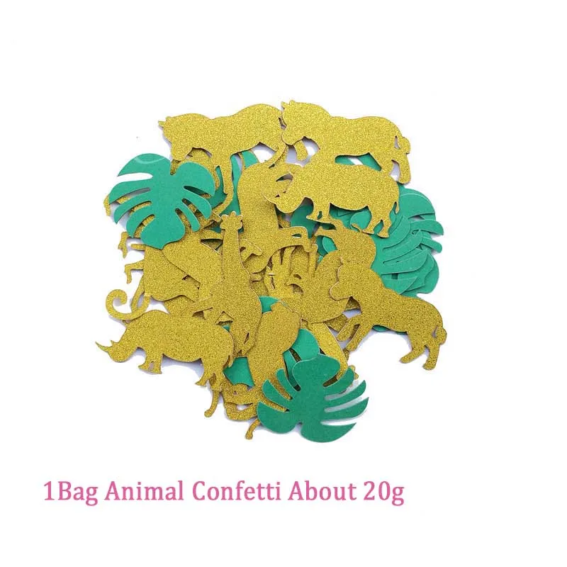 Бумажные черные золотые блестящие джунгли вилдон зоопарк конфетти малыш 1 год