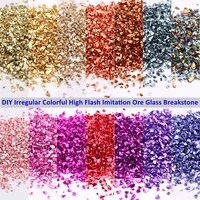 10gpack crushed glass stones irregular metallic crystal chips sprinkles for resin filling nail art decoration jewelry making