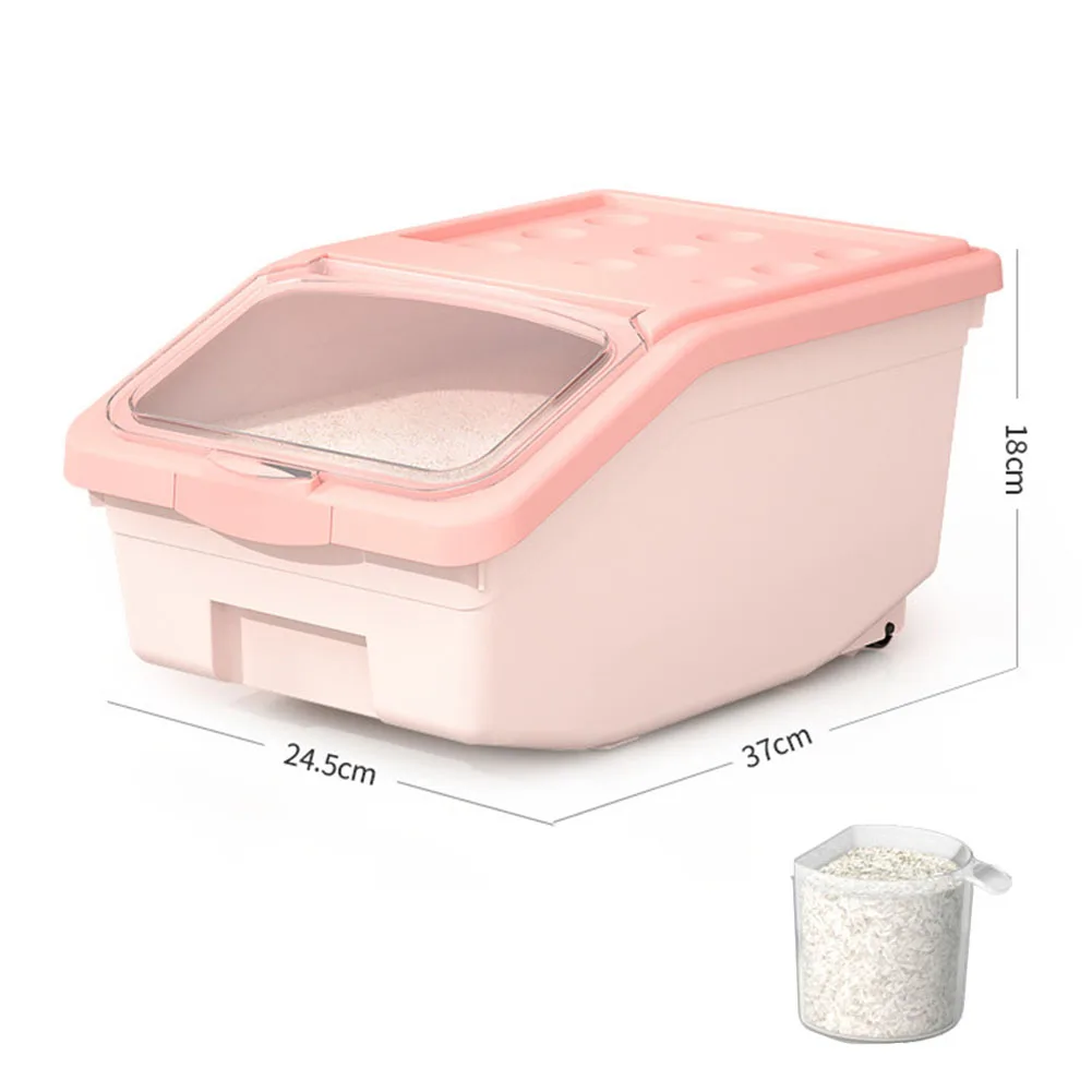 

15KG Rice Storage Box Rice Grain Flour Dispenser Rice Insect-proof Moisture-proof Sealed Container Grain Storage Jar Cereal Box