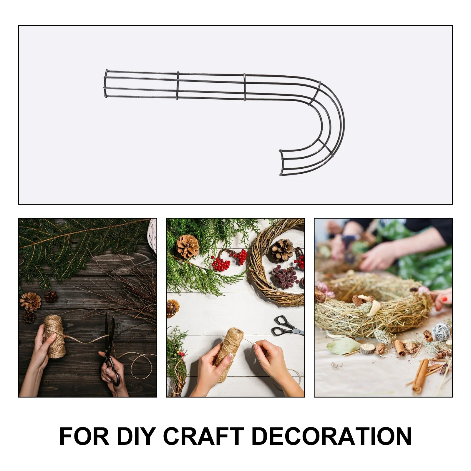 J-образный гирляндный обруч J-венок проволочная рама из конфетной трости