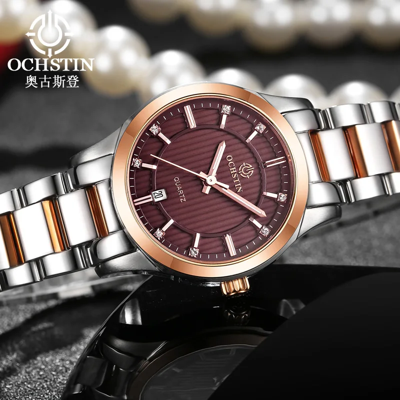 OCHSTIN LQ016A Waterproof Sapphire Trendy Luxury Watches for Women Stainless Steel Strap Business Quartz Women Wristwatches enlarge