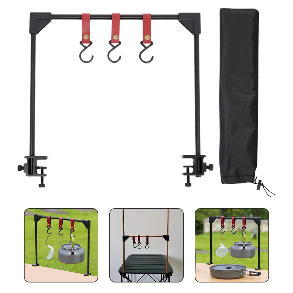 

1 комплект портативной подвесной стеллаж для кемпинга, Настольная вешалка для улицы (черный)