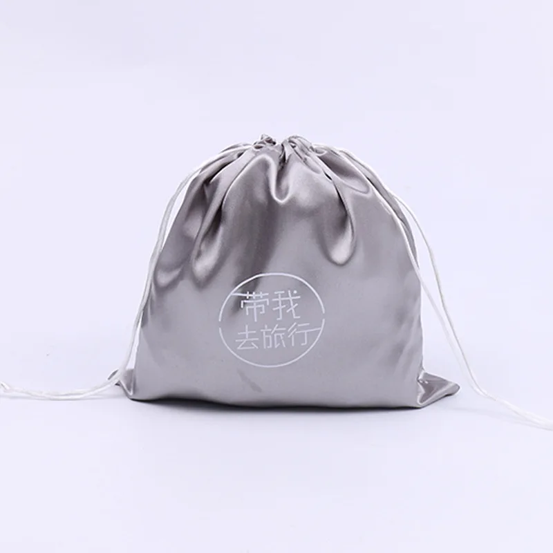 

Custom Logo Satin Drawstring Bag Travel storage Drawstring Gift Bags white/black/red/ 50ps