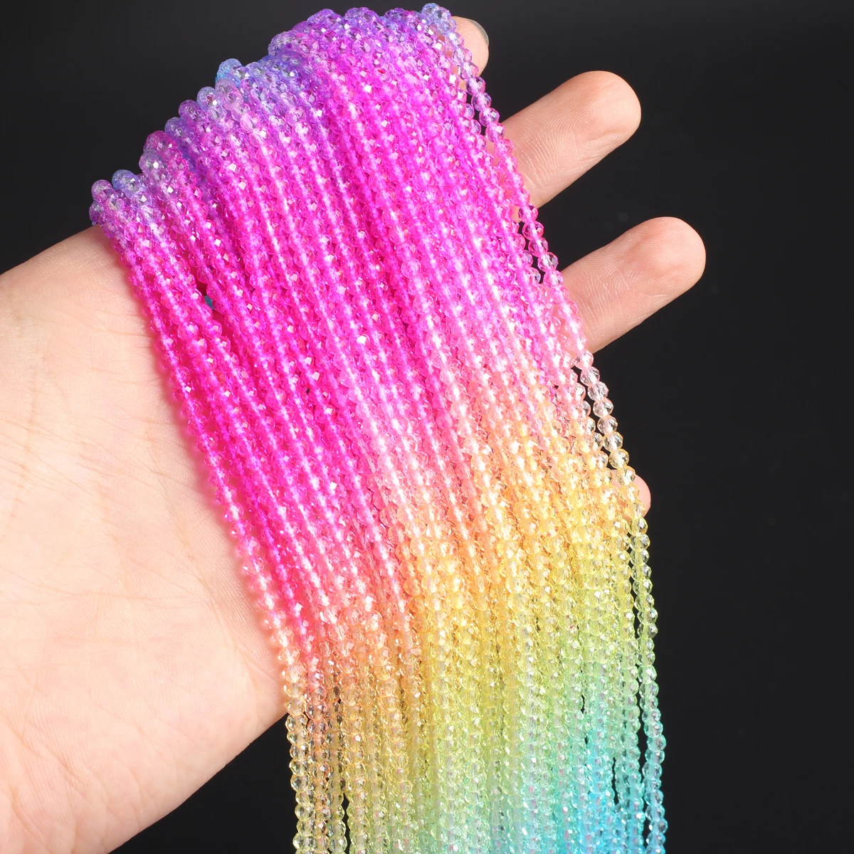 

Charming Iridescence Gradient Spinel Loose Spacing Faceted Beads 2-3mm Jewelry Making Necklace Earrings Bracelet Accessories